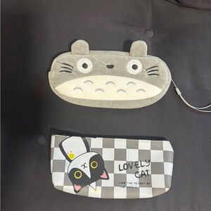 Gray and White Kids Cat Pencil Case Set